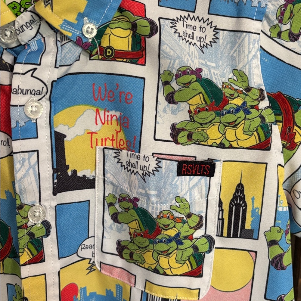 RSVLTs Teenage Mutant Ninja Turtles Button Down - Picture 2 of 5